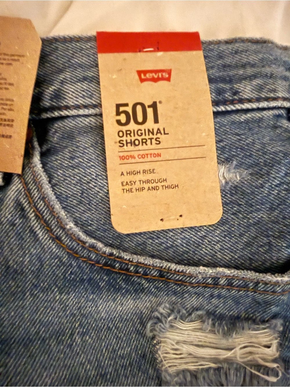 Levi's Light Blue 501 Original Denim Shorts - Picture 3 of 5